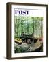 "Visitors to Cabin in the Woods" Saturday Evening Post Cover, August 23, 1958-Thornton Utz-Framed Giclee Print