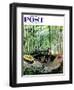 "Visitors to Cabin in the Woods" Saturday Evening Post Cover, August 23, 1958-Thornton Utz-Framed Giclee Print