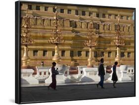 Visitors to the Buddhist Temples of Bagan, Myanmar (Burma)-Julio Etchart-Framed Photographic Print