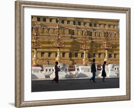 Visitors to the Buddhist Temples of Bagan, Myanmar (Burma)-Julio Etchart-Framed Photographic Print
