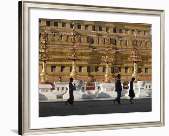 Visitors to the Buddhist Temples of Bagan, Myanmar (Burma)-Julio Etchart-Framed Photographic Print