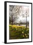 Visitors Walking Along the Serpentine with Daffodils in the Foreground, Hyde Park, London-Charlie Harding-Framed Photographic Print