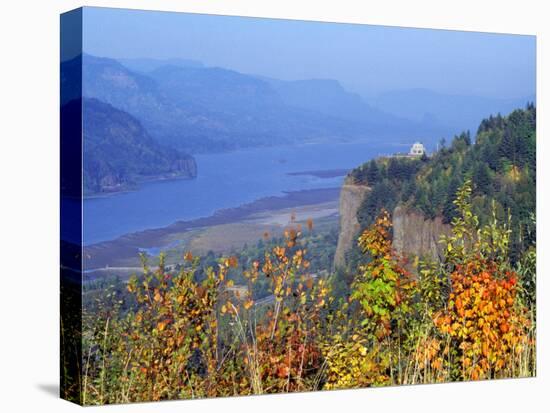 Vista House, Crown Point, Columbia river Gorge, Oregon, USA-Janis Miglavs-Stretched Canvas