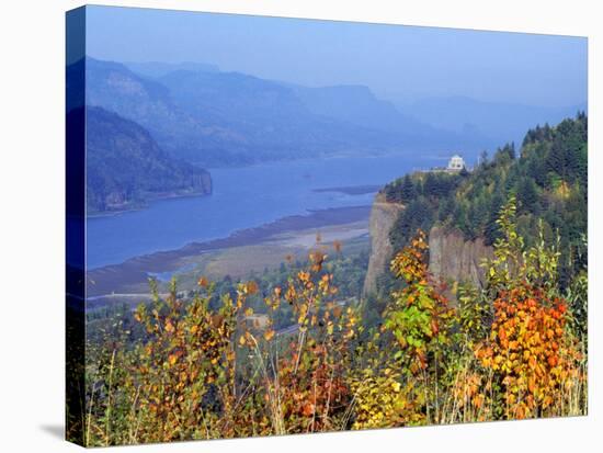 Vista House, Crown Point, Columbia river Gorge, Oregon, USA-Janis Miglavs-Stretched Canvas