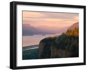 Vista House on Crown Point at Columbia River, Tom McCall Nature Preserve, Columbia River Gorge N...-null-Framed Photographic Print