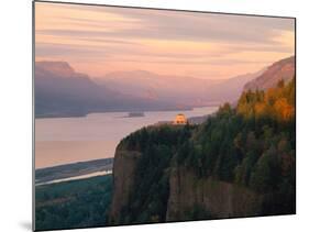 Vista House on Crown Point at Columbia River, Tom McCall Nature Preserve, Columbia River Gorge N...-null-Mounted Photographic Print