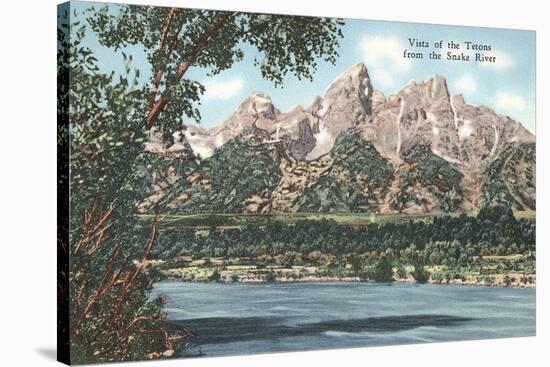 Vista of the Tetons from Snake River-null-Stretched Canvas