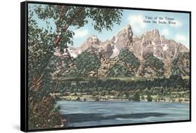 Vista of the Tetons from Snake River-null-Framed Stretched Canvas