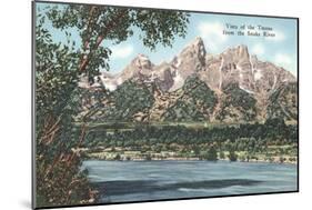 Vista of the Tetons from Snake River-null-Mounted Art Print