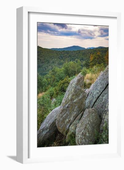 Vista with boulders, Shenandoah, Blue Ridge Parkway, Smoky Mountains, USA.-Anna Miller-Framed Photographic Print