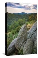 Vista with boulders, Shenandoah, Blue Ridge Parkway, Smoky Mountains, USA.-Anna Miller-Stretched Canvas