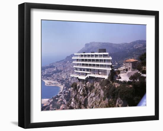 Vistaero Hotel Perched on the Edge of a Cliff Above Monte Carlo, Monaco-Ralph Crane-Framed Photographic Print
