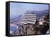 Vistaero Hotel Perched on the Edge of a Cliff Above Monte Carlo, Monaco-Ralph Crane-Framed Stretched Canvas