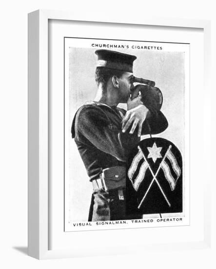 Visual Signalman, Trained Operator, 1937-WA & AC Churchman-Framed Giclee Print