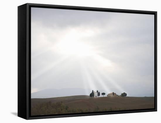 Vitaleta Chapel, Near Pienza, Val D'Orcia, Tuscany, Italy, Europe-Angelo Cavalli-Framed Stretched Canvas