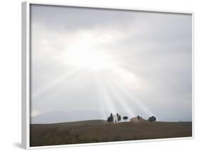 Vitaleta Chapel, Near Pienza, Val D'Orcia, Tuscany, Italy, Europe-Angelo Cavalli-Framed Photographic Print