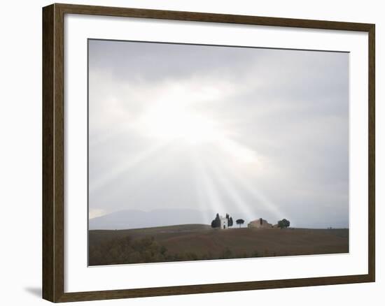 Vitaleta Chapel, Near Pienza, Val D'Orcia, Tuscany, Italy, Europe-Angelo Cavalli-Framed Photographic Print