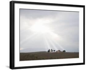 Vitaleta Chapel, Near Pienza, Val D'Orcia, Tuscany, Italy, Europe-Angelo Cavalli-Framed Photographic Print