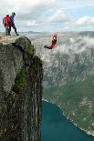 BASE Jump off a Cliff.-Vitalii Nesterchuk-Photographic Print