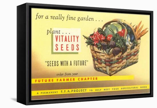 Vitality Seeds Advertisement, Vegetable Basket-null-Framed Stretched Canvas