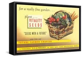 Vitality Seeds Advertisement, Vegetable Basket-null-Framed Stretched Canvas