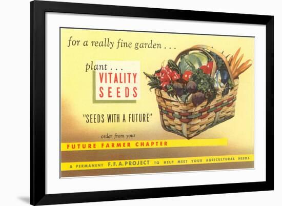 Vitality Seeds Advertisement, Vegetable Basket-null-Framed Premium Giclee Print