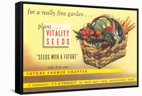 Vitality Seeds Advertisement, Vegetable Basket-null-Framed Stretched Canvas