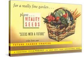 Vitality Seeds Advertisement, Vegetable Basket-null-Stretched Canvas