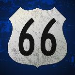 Blue Route 66 Sign-vitavalka-Mounted Art Print