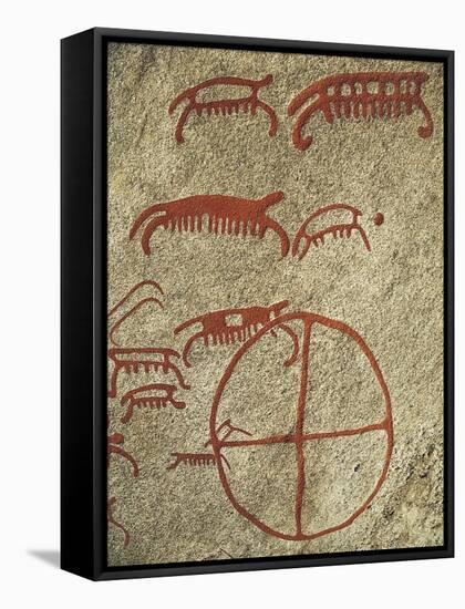 Vitlycke Rock Carvings, Tanum, Sweden-null-Framed Stretched Canvas