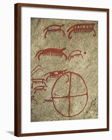 Vitlycke Rock Carvings, Tanum, Sweden-null-Framed Giclee Print