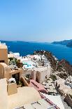 View of Fira Town - Santorini Island,Crete,Greece. White Concrete Staircases Leading down to Beauti-vitmark-Framed Photographic Print