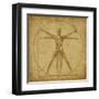 Vitruvian Human Diagram Grunge Medical Chart-digitalista-Framed Art Print