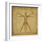 Vitruvian Human Diagram Grunge Medical Chart-digitalista-Framed Art Print