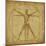 Vitruvian Human Diagram Grunge Medical Chart-digitalista-Mounted Art Print