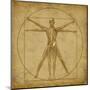 Vitruvian Human Diagram Grunge Medical Chart-digitalista-Mounted Art Print