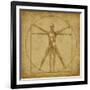 Vitruvian Human Diagram Grunge Medical Chart-digitalista-Framed Art Print