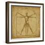 Vitruvian Human Diagram Grunge Medical Chart-digitalista-Framed Art Print