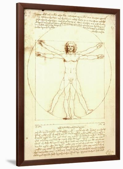 Vitruvian Man, c.1492-Leonardo da Vinci-Framed Art Print