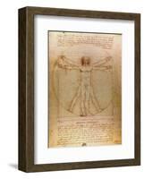 Vitruvian Man, c.1492-Leonardo da Vinci-Framed Art Print