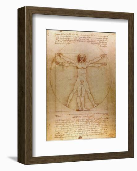 Vitruvian Man, c.1492-Leonardo da Vinci-Framed Art Print