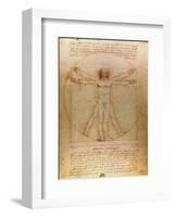 Vitruvian Man, c.1492-Leonardo da Vinci-Framed Art Print