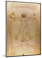 Vitruvian Man, c.1492-Leonardo da Vinci-Mounted Art Print