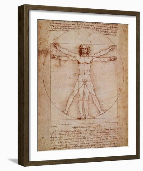 Vitruvian Man, c.1492-Leonardo da Vinci-Framed Art Print