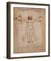 Vitruvian Man, c.1492-Leonardo da Vinci-Framed Art Print