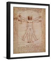 Vitruvian Man, c.1492-Leonardo da Vinci-Framed Art Print