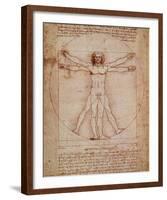 Vitruvian Man, c.1492-Leonardo da Vinci-Framed Art Print