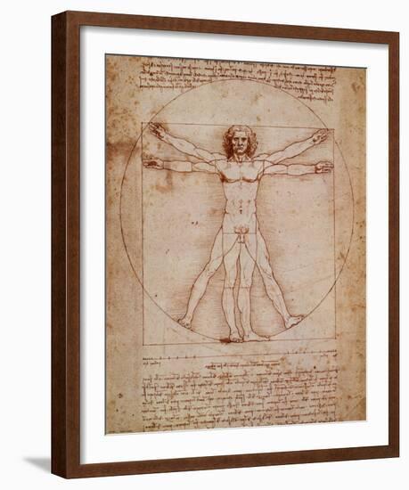 Vitruvian Man, c.1492-Leonardo da Vinci-Framed Art Print