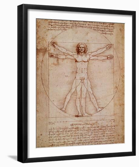 Vitruvian Man, c.1492-Leonardo da Vinci-Framed Art Print
