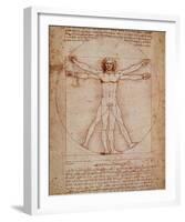 Vitruvian Man, c.1492-Leonardo da Vinci-Framed Art Print